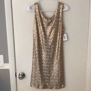 Champagne color sequin dress